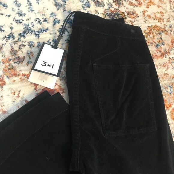 3x1 W3 Patch Bell Crop Pants Black Overdye Women - Picture 5 of 8